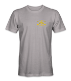 US Army 11B Crossed Rifles Infantry T-Shirt (Gold Letters) V2-A - HATNPATCH