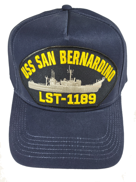 USS SAN BERNARDINO LST-1189 SHIP HAT - NAVY BLUE - Veteran Owned Business - HATNPATCH