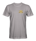 US Army 19D Cavalry Crossed Sabers T-Shirt (Gold Letters) V2-A - HATNPATCH