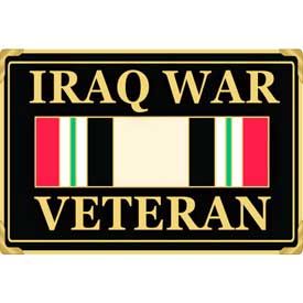 IRAQ WAR VETERAN WITH RIBBON OIF - Cast Belt Buckle - HATNPATCH