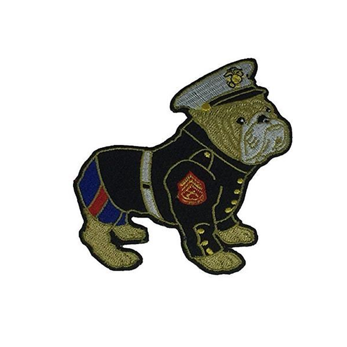 USMC MARINE CORPS CHESTY THE BULLDOG W/ DRESS BLUES CUTOUT PATCH MASCO HATNPATCH USMC MARINE CORPS CHESTY THE BULLDOG W/ DRESS BLUES CUTOUT PATCH MASCO HATNPATCH