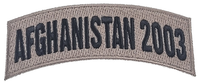 Afghanistan 2003 TAB Desert ACU TAN Rocker Patch - Veteran Family-Owned Business. - HATNPATCH