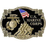 US Marine Corps Iwo Jima EGA - Cast Belt Buckle - HATNPATCH