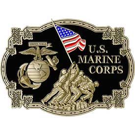 US Marine Corps Iwo Jima EGA - Cast Belt Buckle - HATNPATCH
