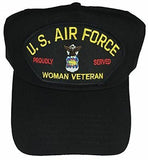 USAF AIR FORCE WOMAN VETERAN PROUDLY SERVED HAT CAP FEMALE AIRMAN PRIDE VET - HATNPATCH