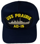 USS Prairie AD-15 Ship HAT - Navy Blue - Veteran Owned Business - HATNPATCH