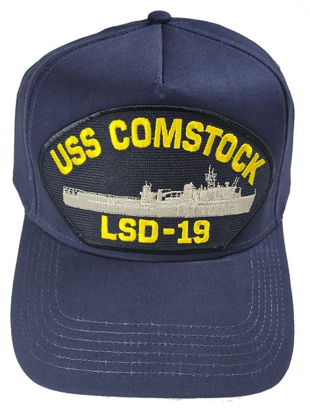 USS Comstock LSD-19 Ship HAT - Navy Blue - Veteran Owned Business - HATNPATCH