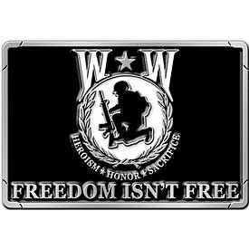 WOUNDED WARRIOR FREEDOM ISN'T FREE - Cast Belt Buckle - HATNPATCH