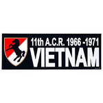 11th Armored Cavalry 1966 - 1971 Vietnam Bumper Sticker - HATNPATCH