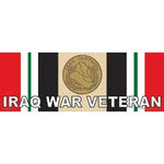 IRAQ WAR VETERAN MEDAL/RIBBON BUMPER STICKER - HATNPATCH
