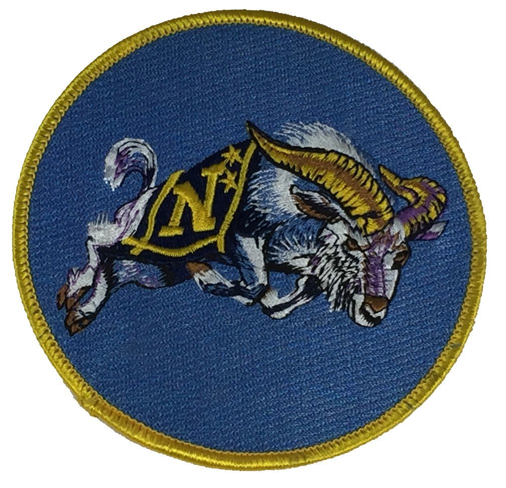 US NAVY NAVAL ACADEMY BILL THE GOAT MASCOT Round Patch– HATNPATCH