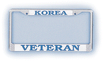 Korean War Veteran License Plate Frame - HATNPATCH