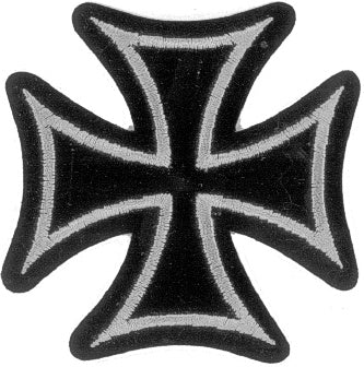 Medium Maltese Cross Patch - Black and White