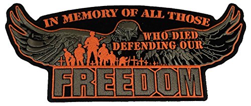 LARGE IN MEMORY OF ALL THOSE WHO DIED VEST BACK PATCH - Large - Veteran Owned Business - HATNPATCH