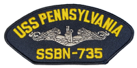 USS Pennsylvania SSBN-735 Ship Patch - Great Color - Veteran Owned Business