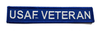 U.S. AIR FORCE USAF VETERAN NAME TAPE STYLE Patch - Blue/White - Veteran Owned Business. - HATNPATCH