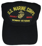 USMC MARINE CORPS WOMAN VETERAN PROUDLY SERVED HAT CAP FEMALE DEVIL DOG EGA