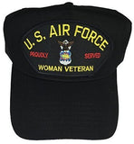 USAF AIR FORCE WOMAN VETERAN PROUDLY SERVED HAT CAP FEMALE AIRMAN PRIDE VET