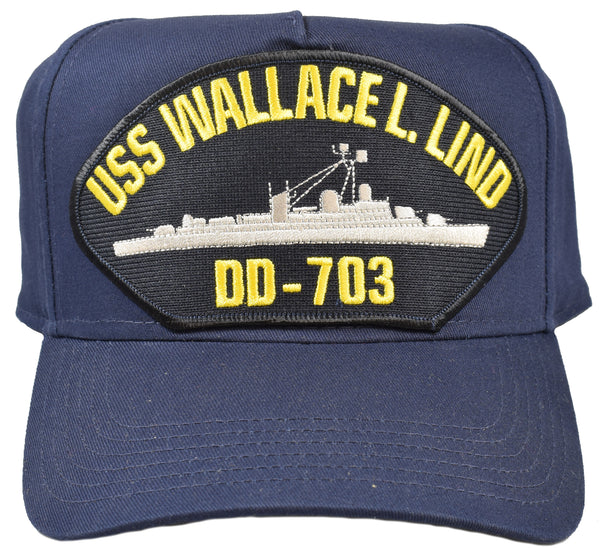 USS WALLACE L. LIND DD-703 SHIP HAT - NAVY BLUE