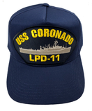 USS CORONADO LPD-12 SHIP HAT - NAVY BLUE - Veteran Owned Business