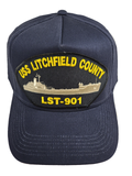 USS Litchfield County LST-901 Ship HAT - Navy Blue - Veteran Owned Business