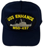 USS Enhance MSO-437 Ship HAT - Navy Blue - Veteran Owned Business