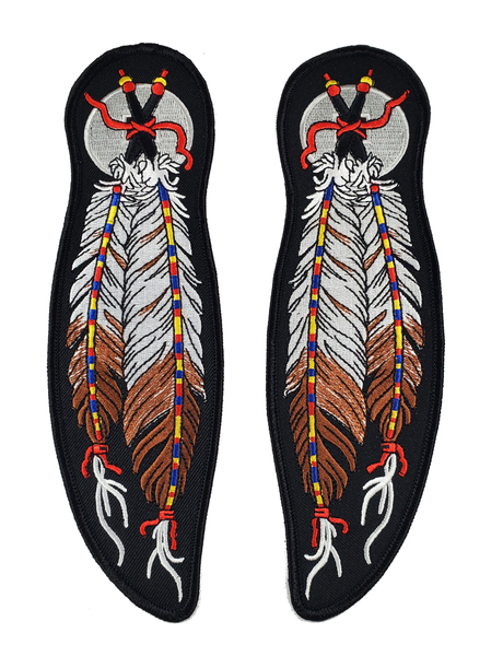 Native American Feathers Patch (Pair) - Large - HATNPATCH