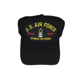 USAF AIR FORCE WOMAN VETERAN PROUDLY SERVED HAT CAP FEMALE AIRMAN PRIDE VET