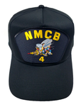 US Navy Seabees NMCB-4 HAT - Black - Veteran Owned Business