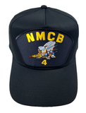 US Navy Seabees NMCB-4 HAT - Black - Veteran Owned Business - HATNPATCH