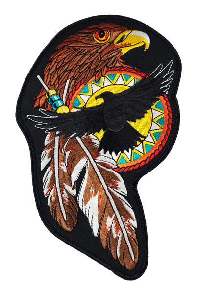 Native American Eagles w/ Feathers Patch - Medium