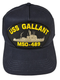 USS Gallant MSO-489 Ship HAT - Navy Blue - Veteran Owned Business