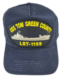 USS Tom Green County LST 1159 Ship HAT - Navy Blue - Veteran Owned Business