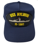 USS AYLWIN FF-1081 Ship Hat - Navy Blue - Veteran Owned Business