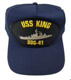 USS KING DDG-41 Ship Hat - Navy Blue - Veteran Owned Business