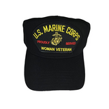 USMC MARINE CORPS WOMAN VETERAN PROUDLY SERVED HAT CAP FEMALE DEVIL DOG EGA