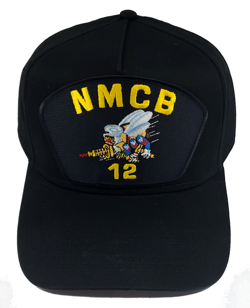 Naval Mobile Construction NMCB-12 Hat - Black - Veteran Owned Business