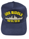 USS Biddle DLG-34/CG-34 Ship HAT - Navy Blue - Veteran Owned Business