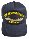USS Kemper County LST-854 Ship HAT - Navy Blue - Veteran Owned Business