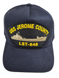 USS Jerome County LST-848 Ship HAT - Navy Blue - Veteran Owned Business