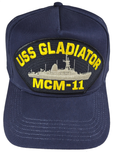 USS Gladiator MCM-11 Ship HAT - Navy Blue - Veteran Owned Business
