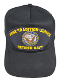 Pride-Tradition-Service Retired Navy HAT - Black - Veteran Owned Business