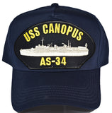 USS CANOPUS AS-34 Hat - NAVY BLUE - Found per customer request! Ask Us!