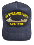 USS Outagamie County LST-1073 Ship HAT - Navy Blue - Veteran Owned Business