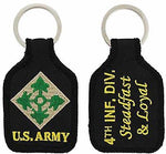 US ARMY 4TH FOURTH INFANTRY DIVISION 4 ID STEADFAST AND LOYAL KEY CHAIN IVY - HATNPATCH