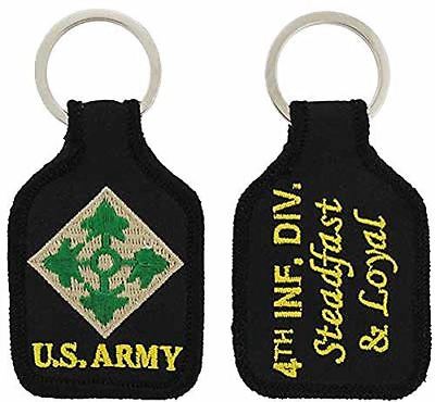 US ARMY 4TH FOURTH INFANTRY DIVISION 4 ID STEADFAST AND LOYAL KEY CHAIN IVY - HATNPATCH