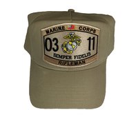Marine Corps 0311 RIFLEMAN MOS Tan Patch HAT - HATNPATCH