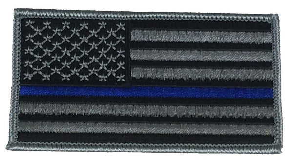 THIN BLUE LINE POLICE SUPPORT FLAG PATCH - HATNPATCH