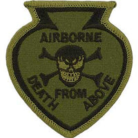 AIRBORNE DEATH FROM ABOVE SPADE PATCH - OD GREEN - HATNPATCH