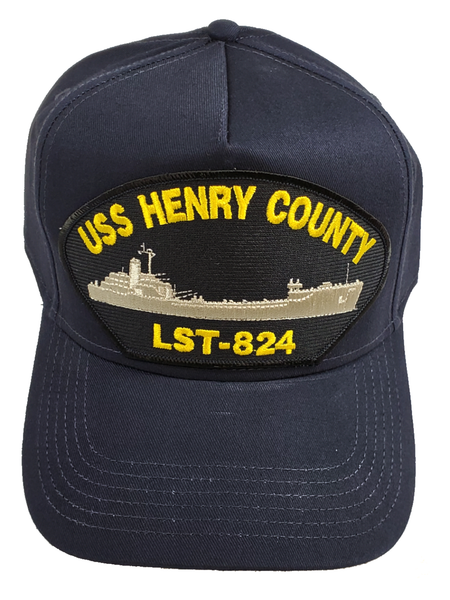 USS Henry County LST-824 Ship HAT - Navy Blue - Veteran Owned Business - HATNPATCH